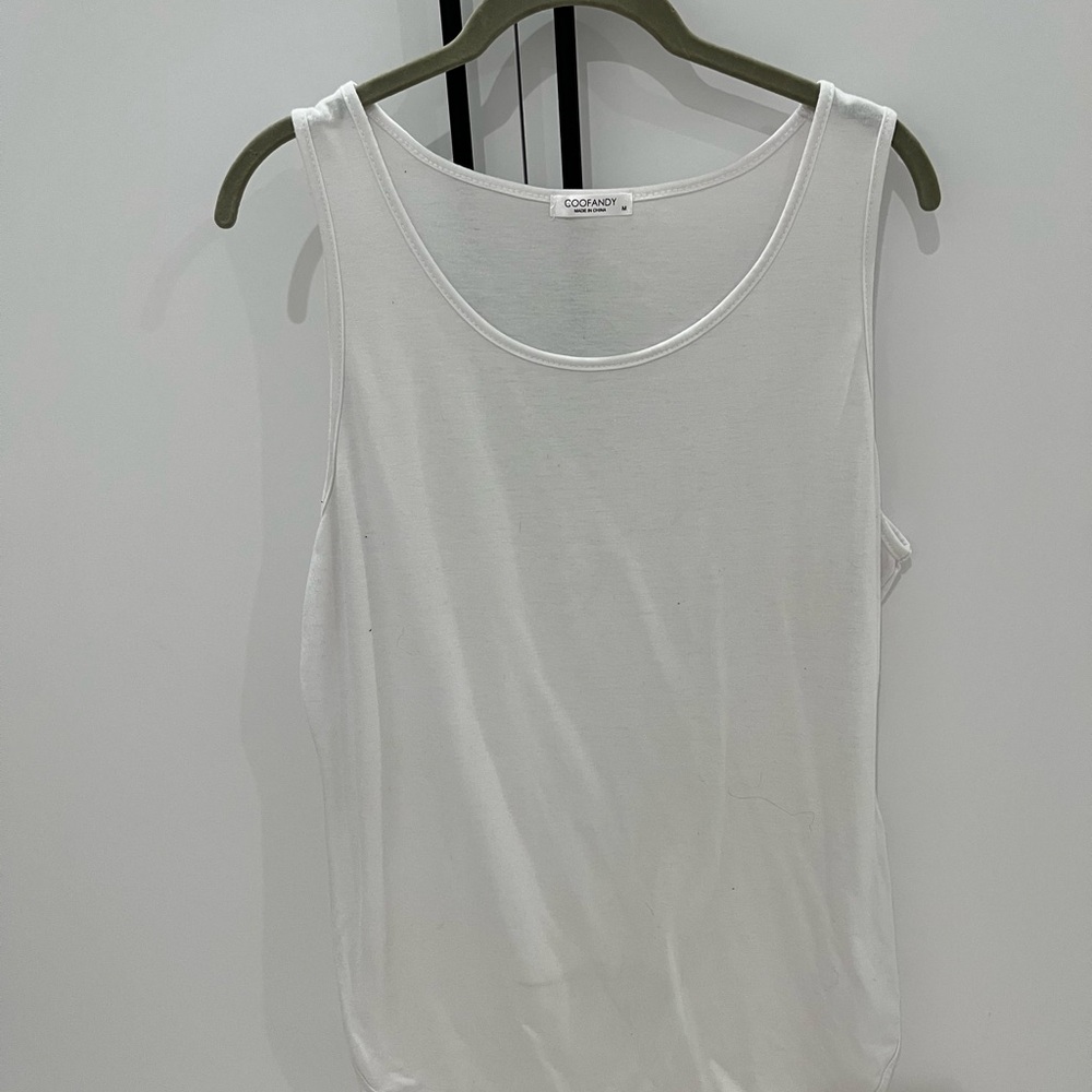 Coofandy Women's Classic White Tank Top
